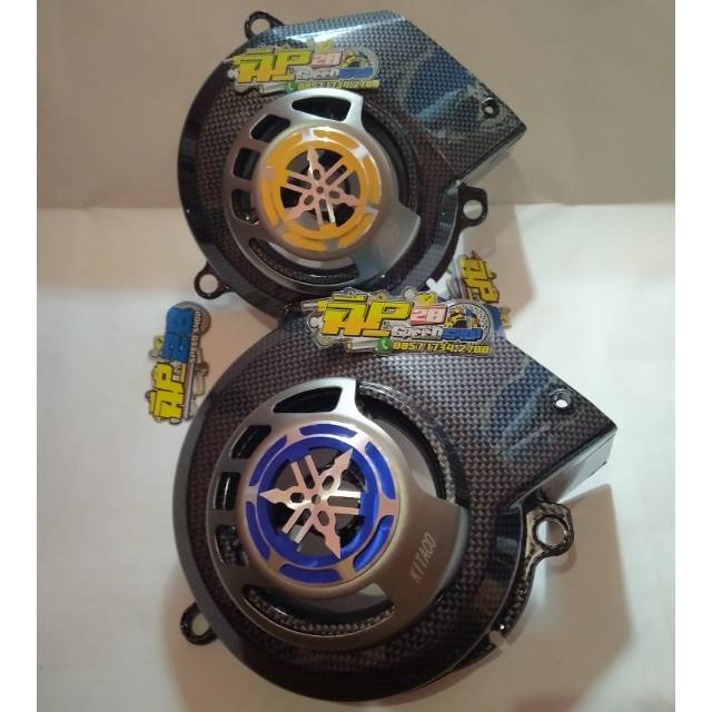 TUTUP KIPAS CARBON PLUS COVER KIPAS CNC LOGO YAMAHA PNP SOUL KARBU FINO KARBU NOUVO LELE NOUVO MX NOUVO Z MATIC YAMAHA KARBU