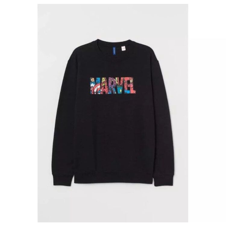 Crewneck Marvel H&amp;M l Sweater Marvel Hitam HNM Premium Quality