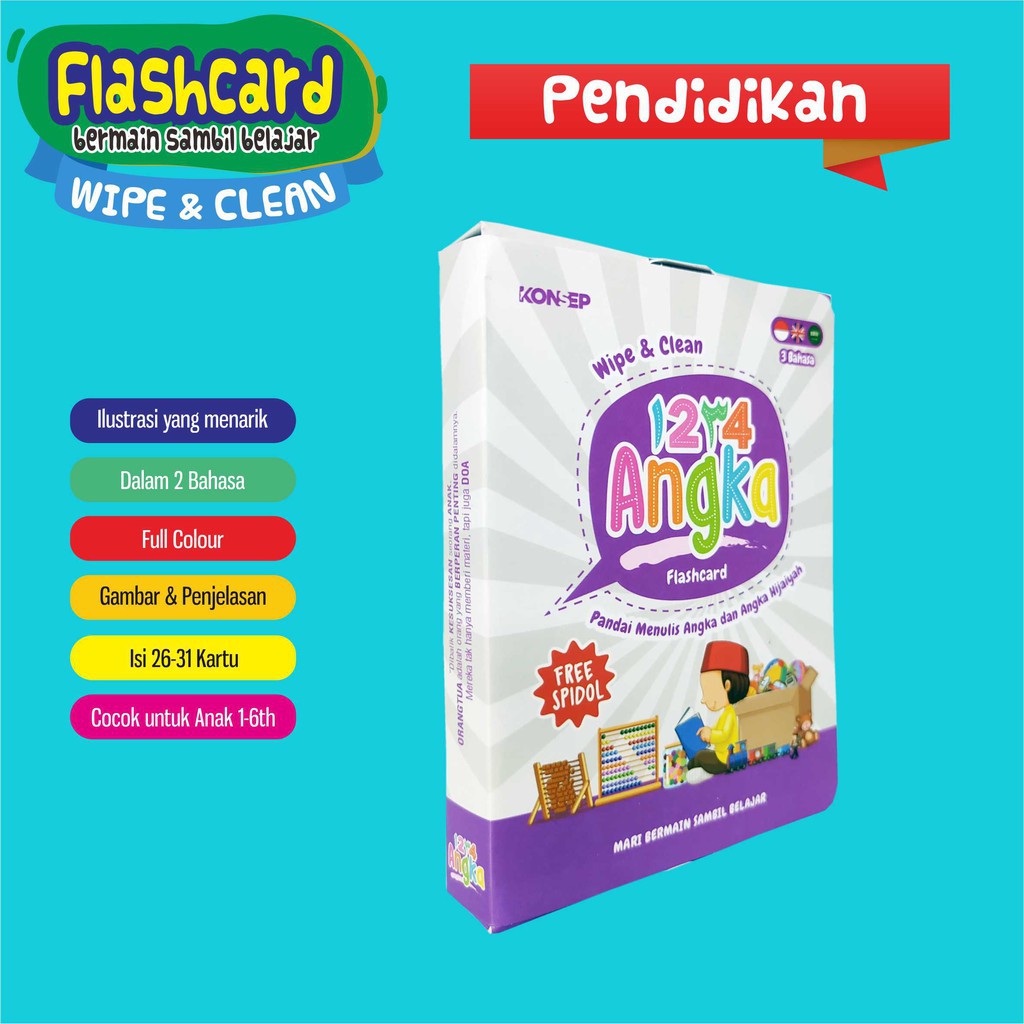 FLASH CARD &amp; WIPE CLEAN UNTUK BALITA KARTU PINTAR BELAJAR KARTU PINTAR ANAK BISA DITULIS DAN DIHAPUS