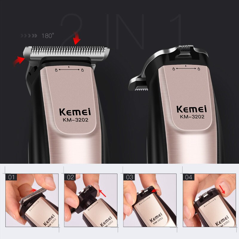 Trimmer Alat Cukur Kemei KM-3202 Cukuran Kumis Jenggot Cas