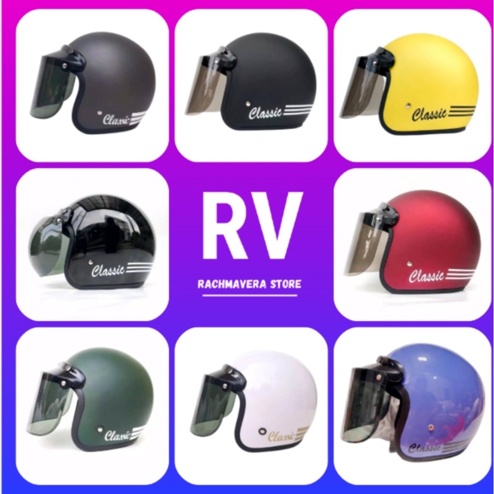 Helm Bogo Dewasa Motif Classic Wanita Pria Keren SNI