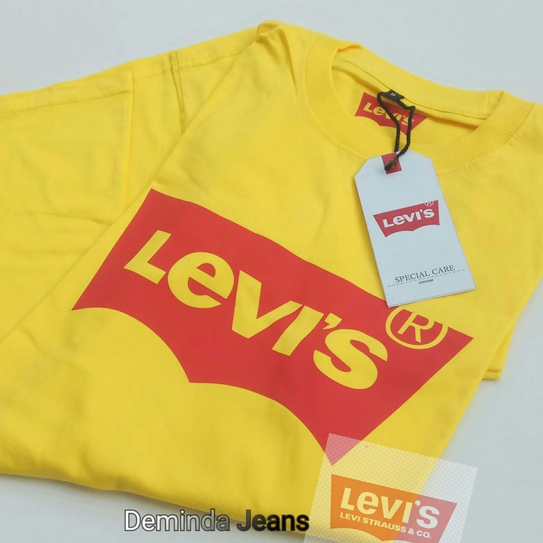 Kaos Pendek Oblong Pria Wanita Logo Levi Reguler Size M L XL XXL Terbaru 2023