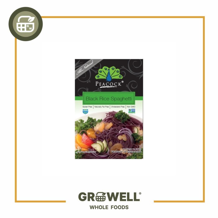 

Peacock Black Rice Spaghetti 200Gr