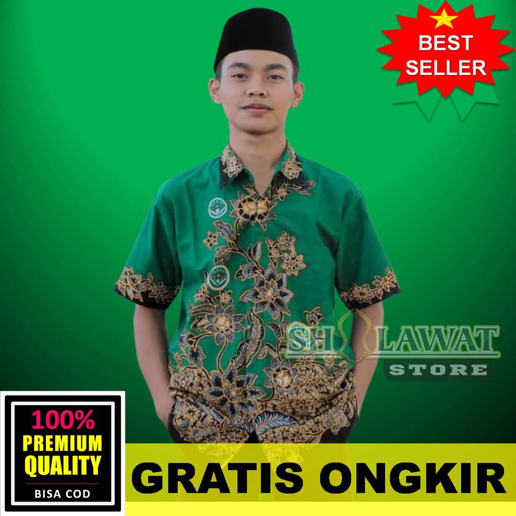 Baju Kemeja Batik IPNU IPPNU / Batik NU Nahdlatul Ulama / Koko NU / Batik IPPNU IPNU Nasional Lengan