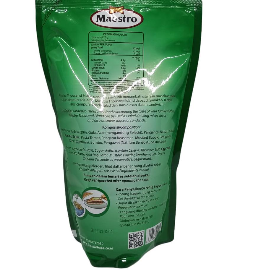 

Flash Sale - Mayones Maestro Thousand Island salad dressing Pouch 1kg