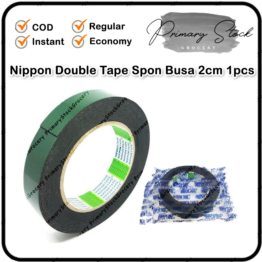

Double Tape Foam Tebal 24mm 1 inch 2 cm Dabel Dobel Tip Busa Nippon Hijau