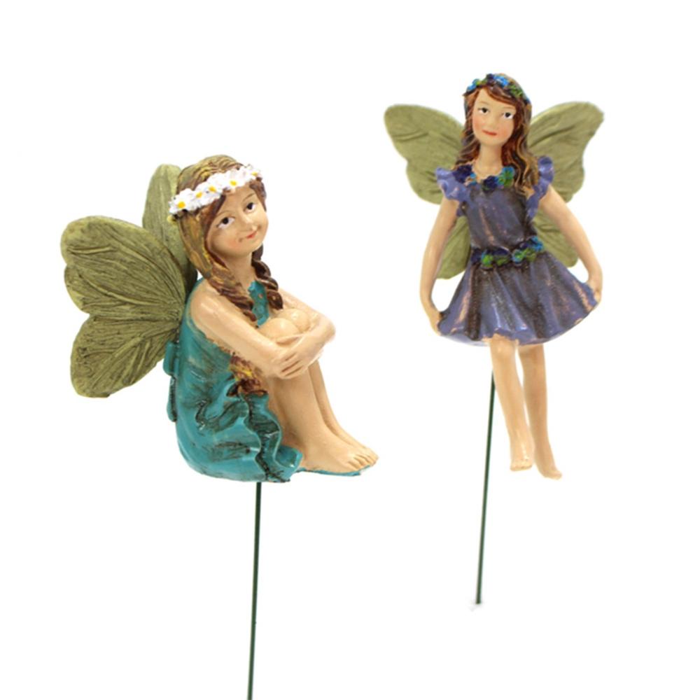 Patung Agustina Fairies 6Pcs/set Bunga Peri Dekorasi Rumah Hiasan Plug In Dollhouse Fairy Garden Aksesoris