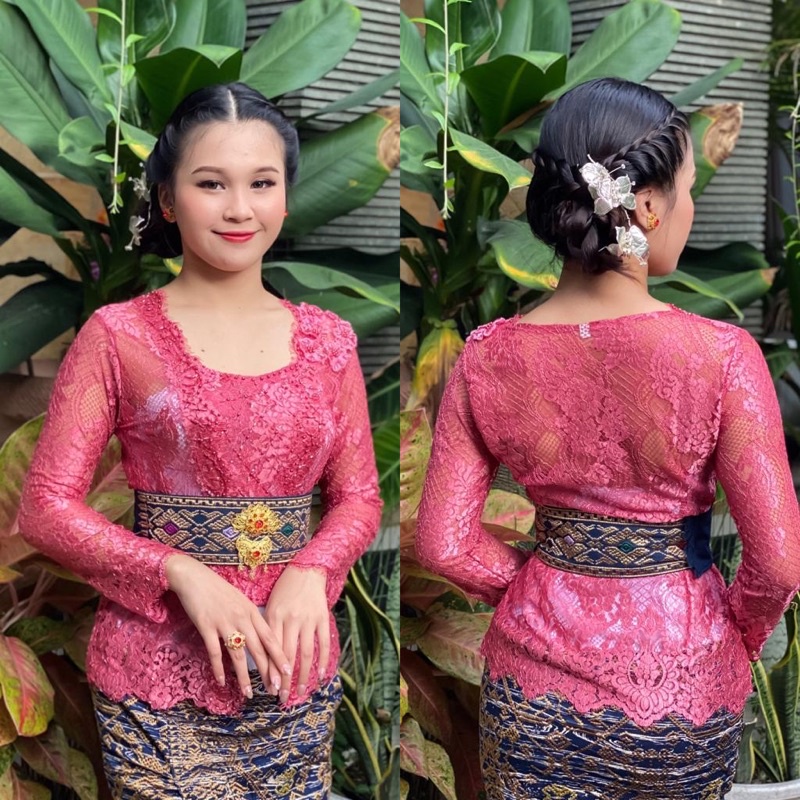 kebaya jadi metalic payet tumpuk glossy