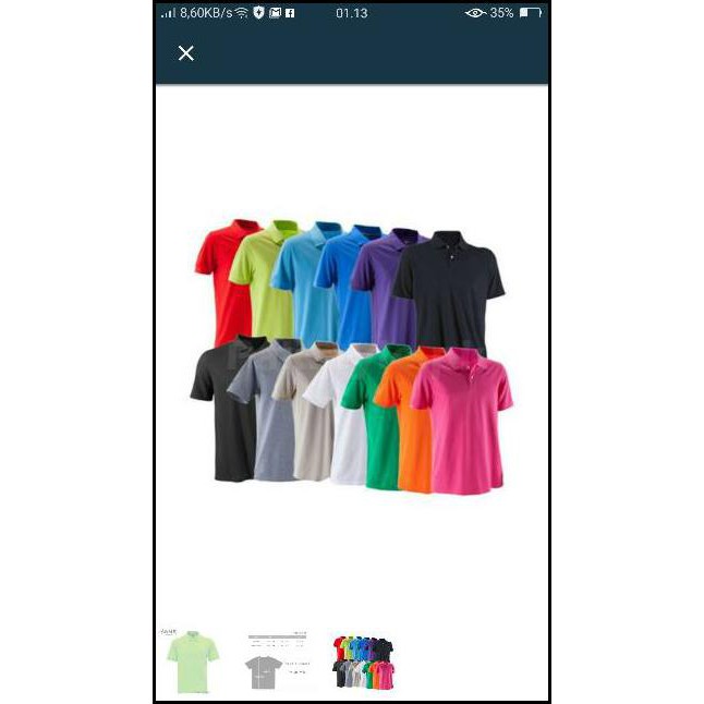 Kaos Polos Berkerah Pria Abu Tua