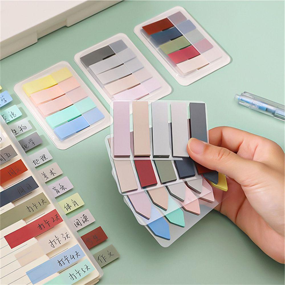 Suyo 100lembar Sticky Notes Vintage Color Bookmark Tab Strip Label Titik Kunci Paster Stiker