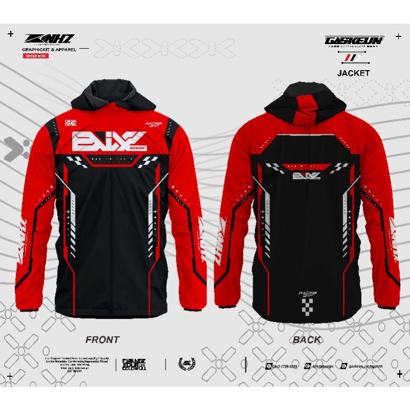 JAKET HODDIE TASLAN WATERPROOF CUSTOM