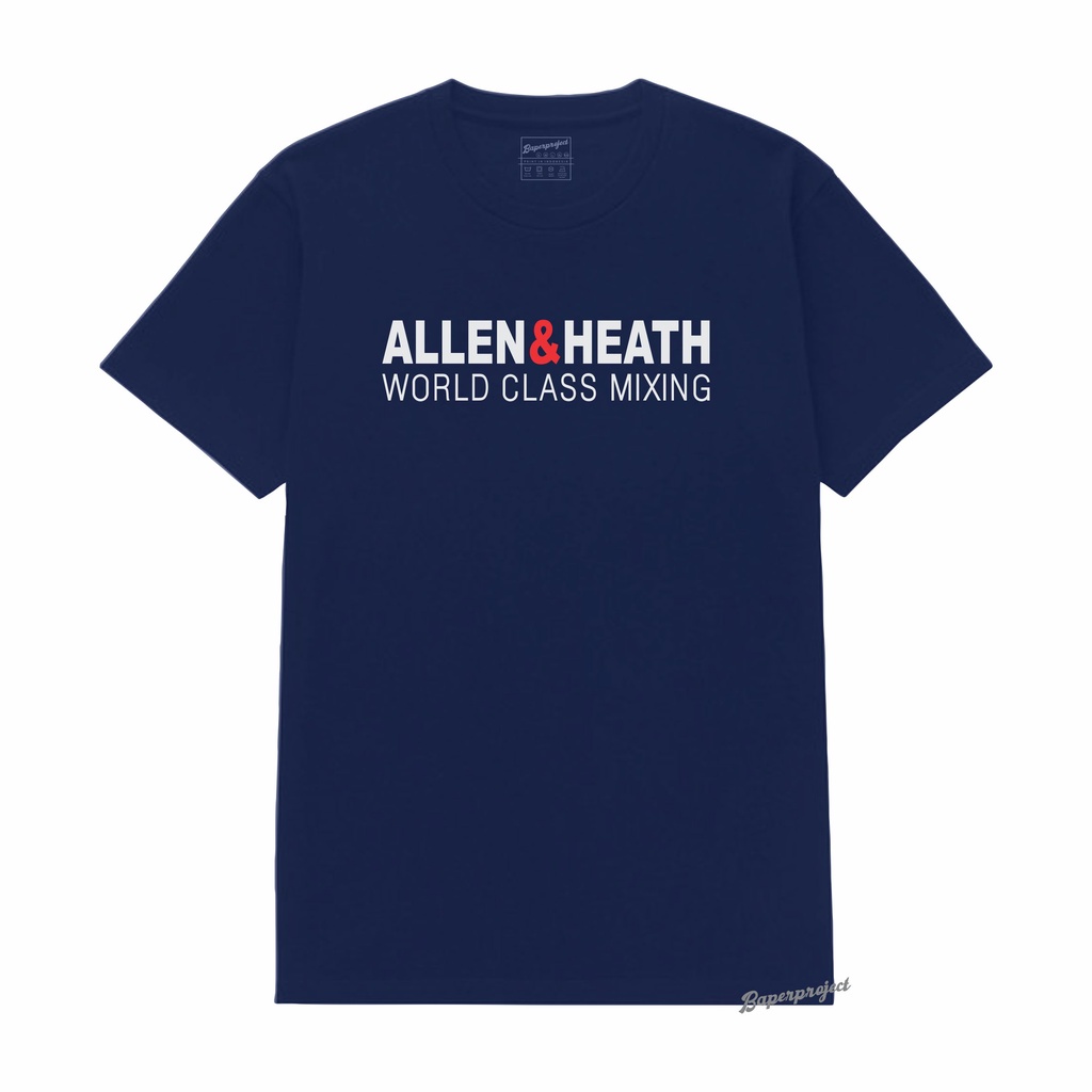 Kaos T-shirt Audio Allen & Heath world class mixing cotton combed 20s