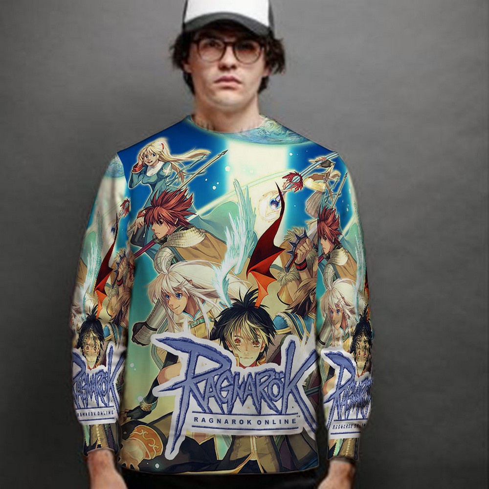 Casual Jaket Sweatshirt Ragnarok Online Sweat Shirt Fullprint Bahan Polyester Jersey Style Pullover 