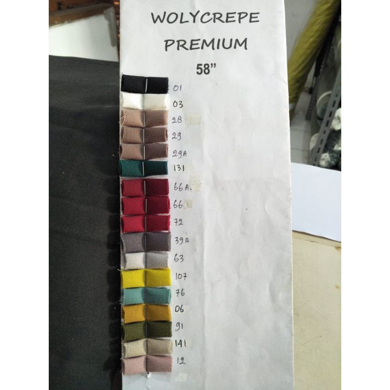 1 Roll Kain Wollycrepe Wolycrepe Wolicrepe Wolicrep Caltri - Bahan Murah Gamis Hijab