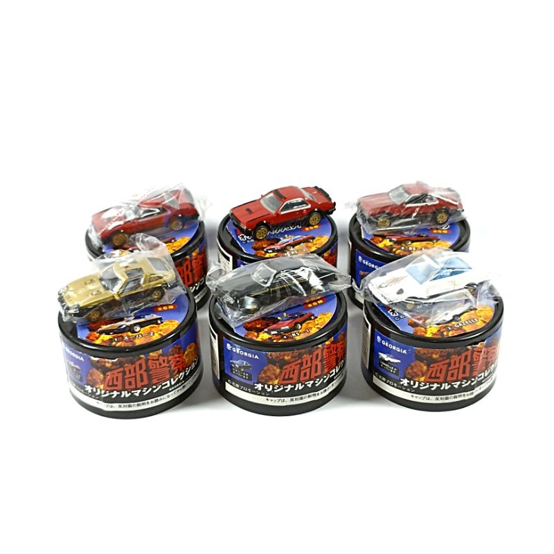 Diecast Georgia Coffee 1/100 Seibu Keisatsu Machine Set 6 pcs