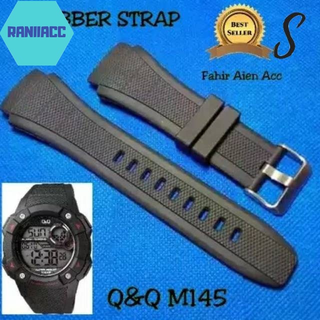 tali jam QQ M145 QNQ M145 QQ M145 RUBBER STRAP TALI JAM TANGAN Q&Q M145