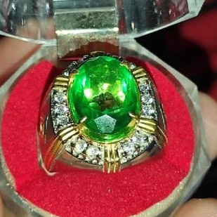 Zamrud Colombia Murah - Zamrud Colombia super HQ CO Zamrud Colombia Coated Cincin Pria Batu Permata