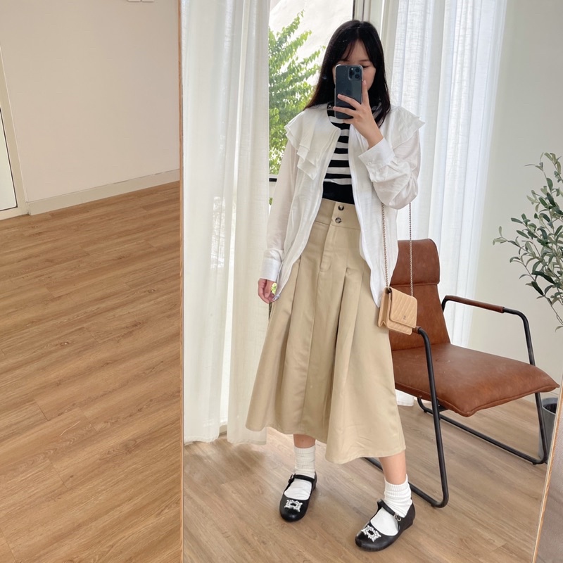 Ninette - Pleated Chino Skirt-3