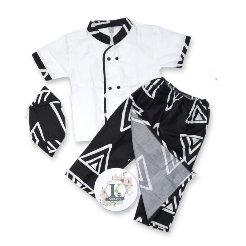 Promo 6bln - 7 tahun Sarkoci Anak Karakter by Little Koda / Baju Koko Anak / Sarung Koko Peci Anak