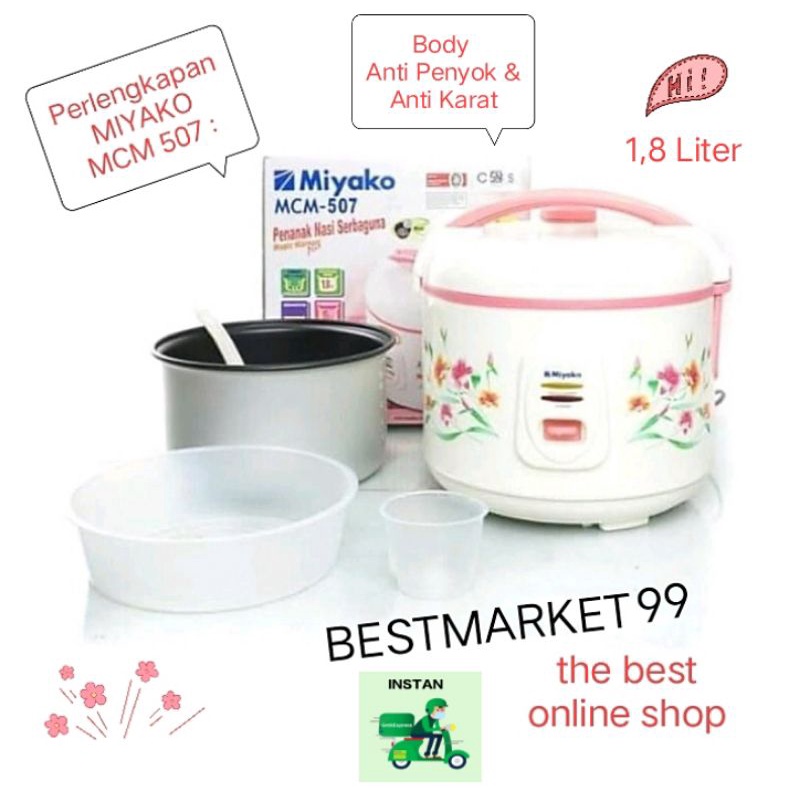 PROMO  MIYAKO MAGIC COM MCM 507 RICE COOKER 1,8 LITER 3 IN 1