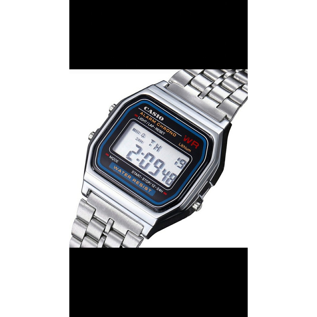 JAM TANGAN CASIO WATER RESISTAN DIGITAL RANTAI SILVER
