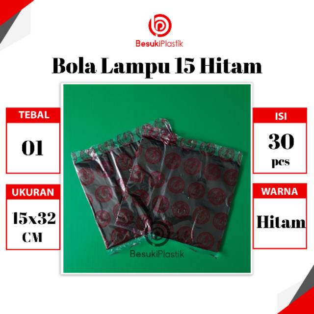 Kantong Kresek Bola Lampu 15x32x01 HITAM  / Kantong Plastik Kresek 15cm / Kresek Kecil Hitam Murah