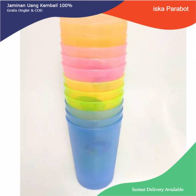 (HARGA PROMO) Gelas Plastik Cantik Warna Warni _ISKA