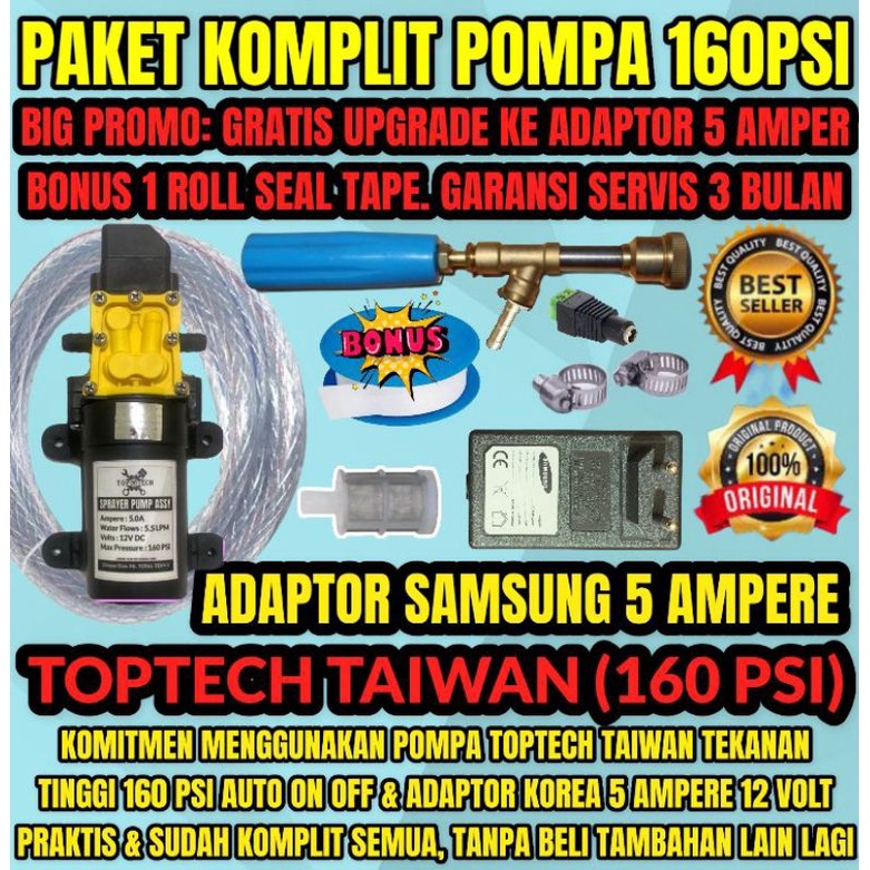 (TAMBAH SELANG TEKANAN 160 PSI) ALAT CUCI MOTOR AC MOBIL SCREEN SABLON BERKUALITAS POMPA MESIN POWER STEAM MINI PORTABLE TERMURAH M