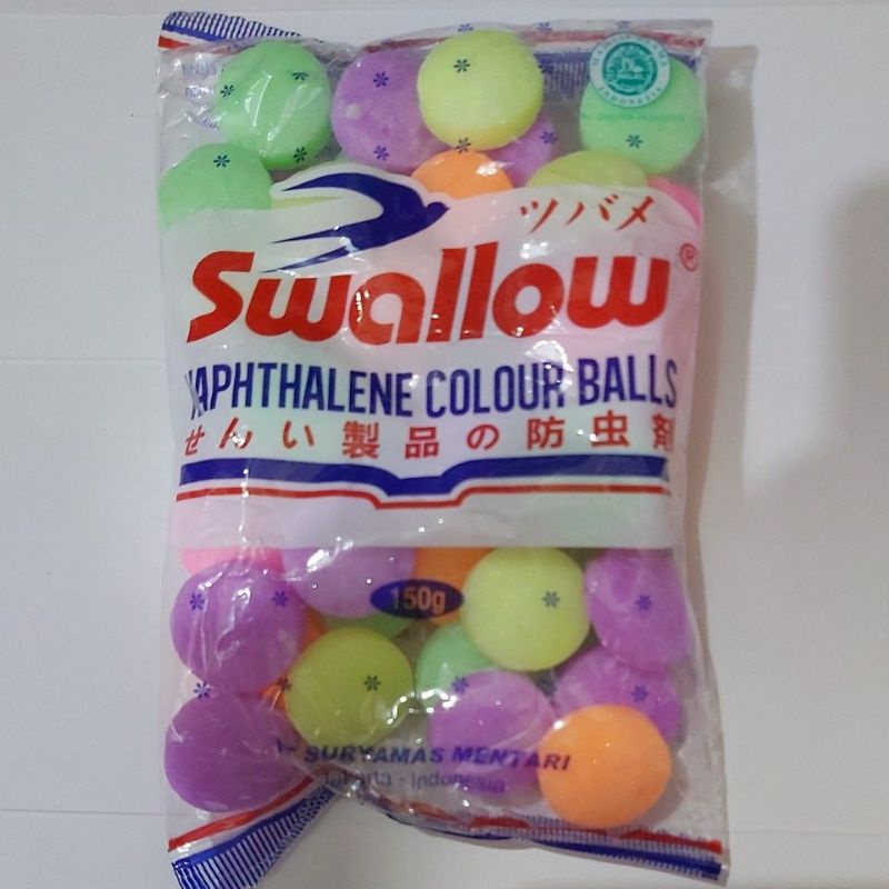 Kamper Swallow Naphtalene Colour Balls / Warna 150g