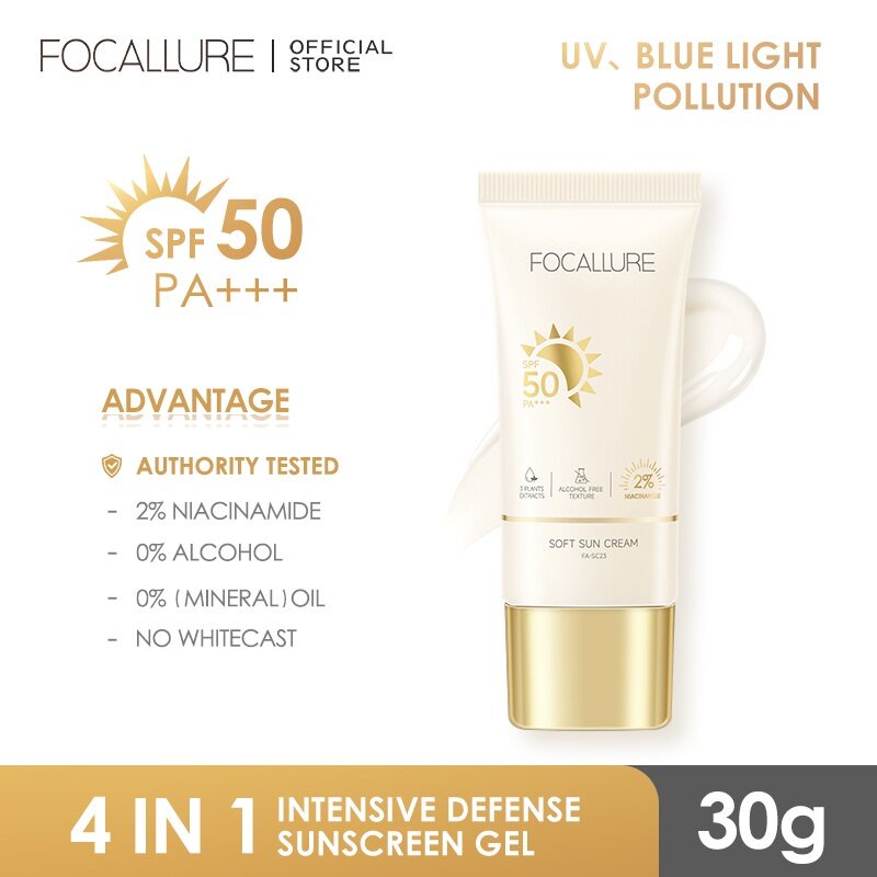 (READY &amp; ORI) Focallure Soft Sun Cream Sunscreen SPF 50 PA++ FA SC23