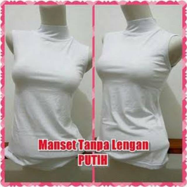 JUMBO Baju Manset Kaos Tebal Fit L XL XXL Lekbong Tanpa Lengan Turtle Neck Manset Buntung Super Soft