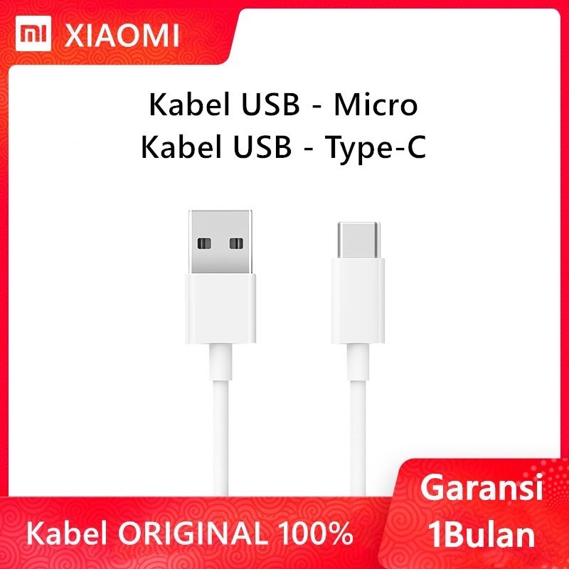 Kabel Data Xiaomi Fast Charging ORIGINAL 100% Type-C Micro USB ORI Charger Kabel Ori Xiaomi T-C