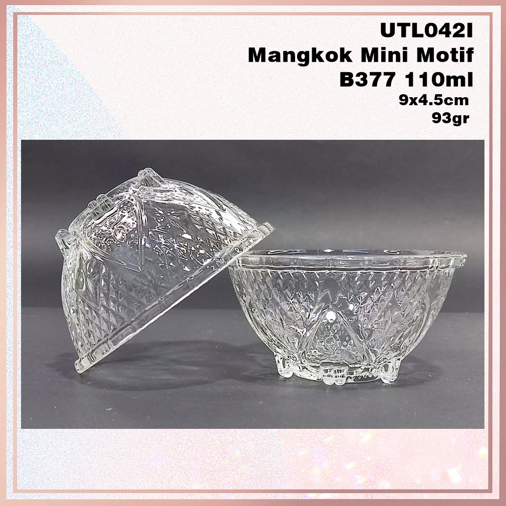 [1 Pcs] Mangkok Mini/Mangkok Sambal/Mangkok Permen Kaca Motif Kimglass B377 110ml