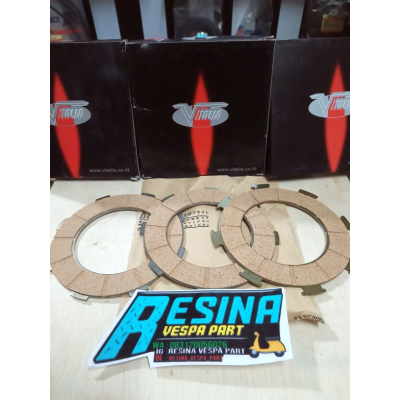 kampas plat kopling 7 besar vespa pxe excel exclusive spartan npx merk VITALIA