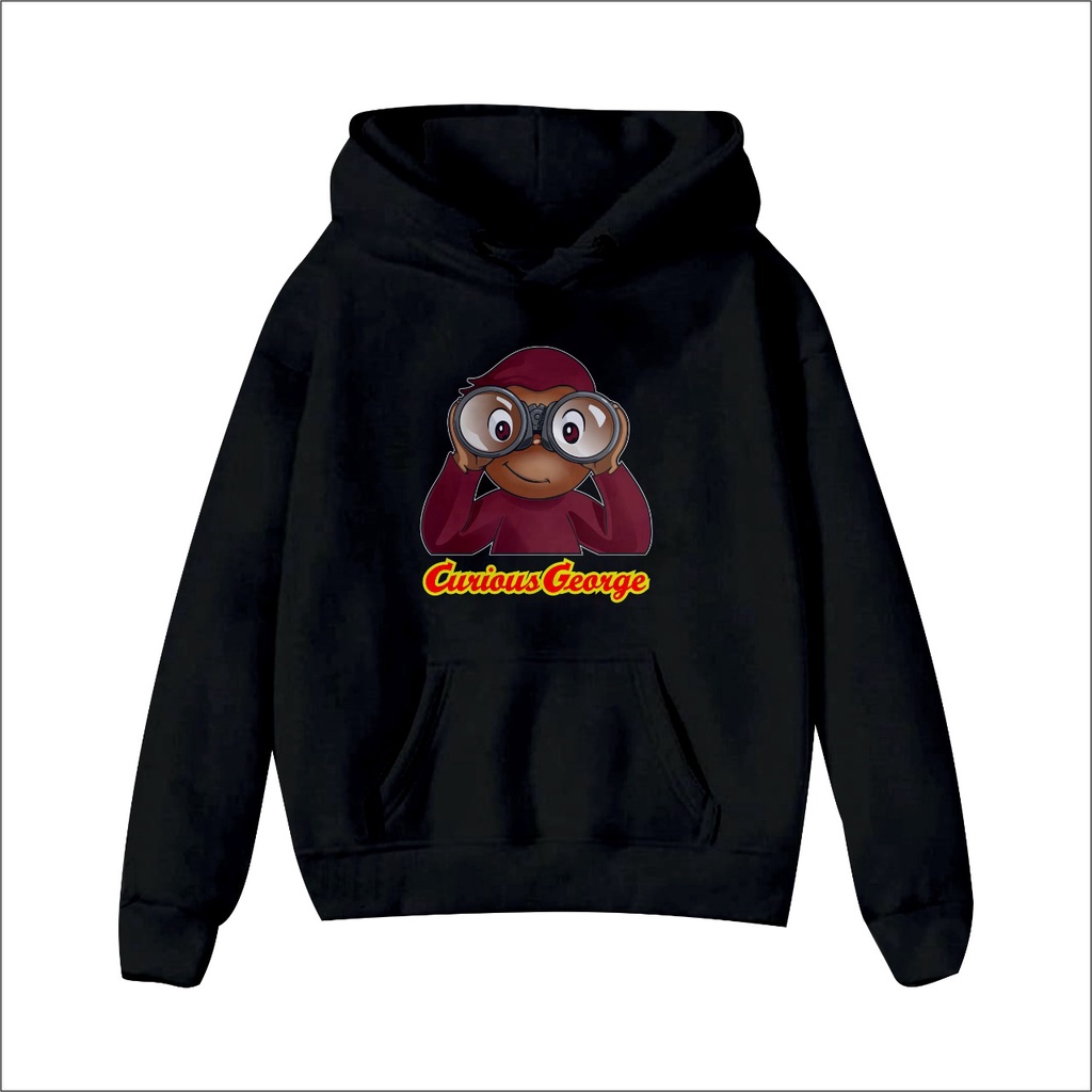 Sweater hoodie anak George Monyet Lucu Kartun Pullover Atasan Anak Peremuan Laki - laki Terbaru