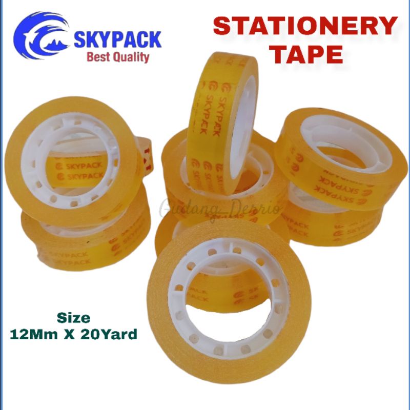 

SOLASI KECIL/STATIONERY SKYPACK 12Mm x 20Y Lakban Bening/Slop isi 12 Pcs
