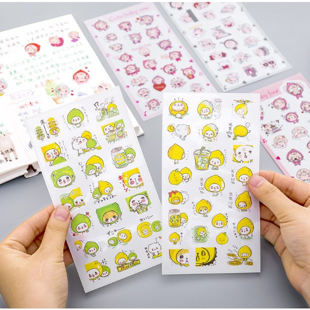 Stiker Aesthetic Set / Stiker Karakter Lemon Lucu / Stiker Anak / Stiker Mainan Tempel