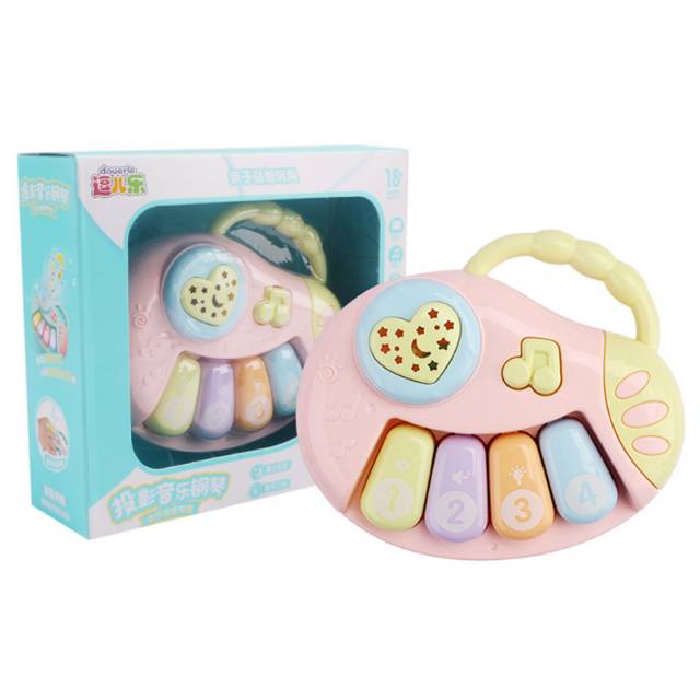 1234OS - Mainan Bayi Rattle Motif Alat Musik + Musik + Lampu Kelap Kelip.