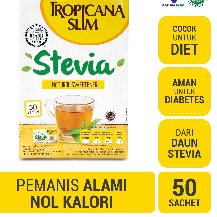 

Promo 12.12 Tropicana Slim Sweetener Stevia 50 sachet - Pemanis Alami untuk Batasi Gula ㅃ