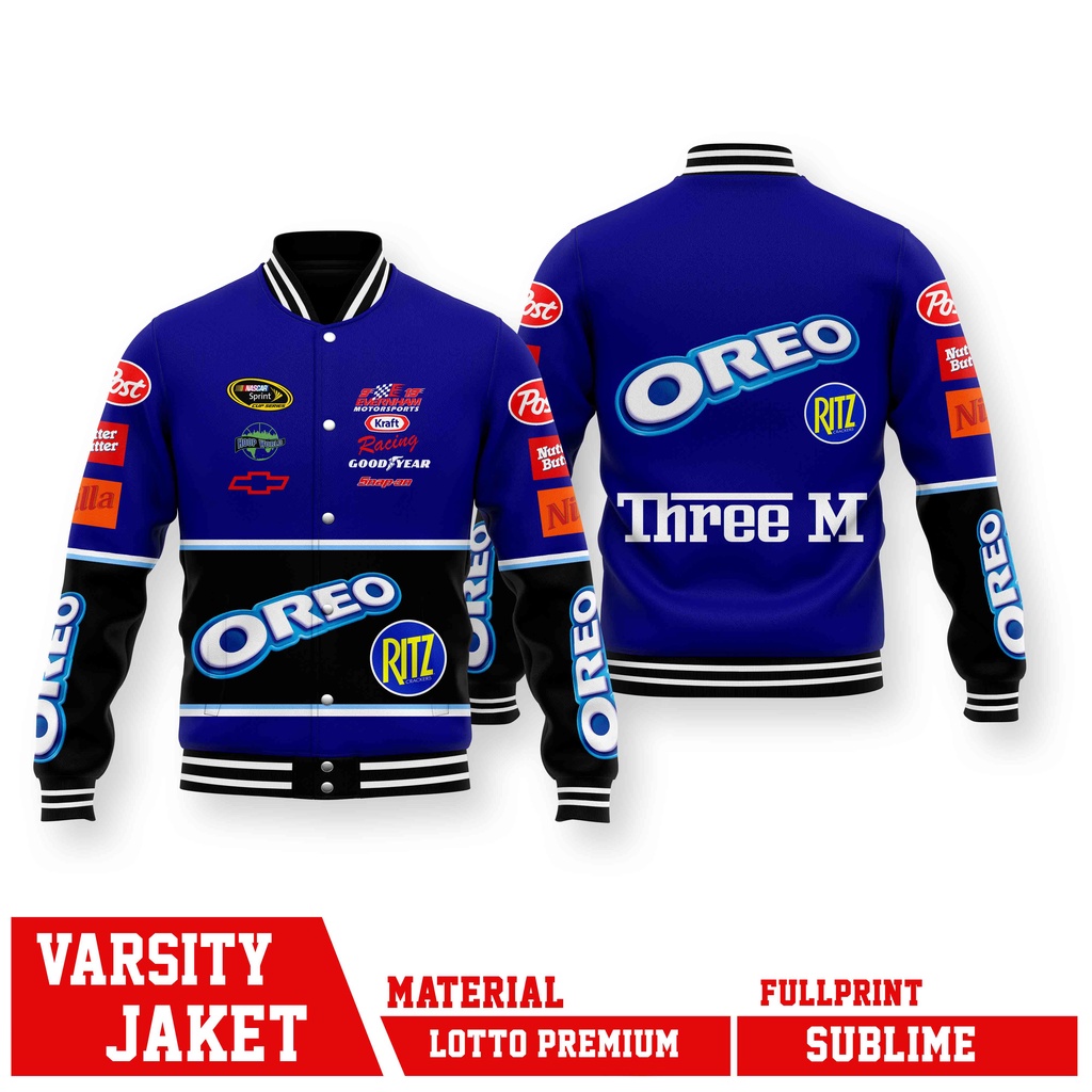 JACKET VARSITY RACING OREO BLUE THREE M SERIES OREO