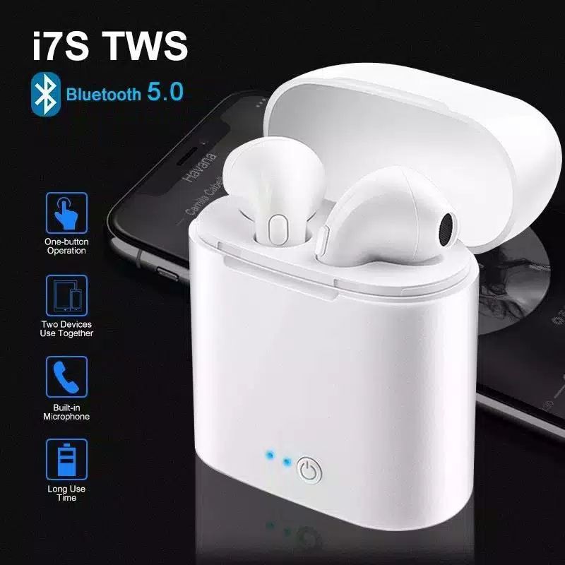 Earphones i7s TWS Bluetooth 5.0 / Headset Wireless i7S Kwalitas Grade A