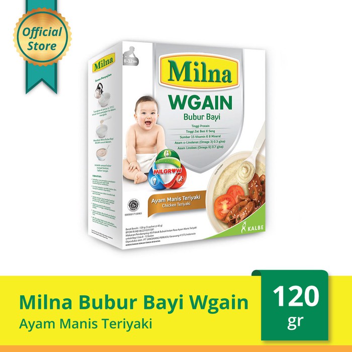 Milna 8-12 Bulan Wgain Bubur Ayam Manis Teriyaki 120 gr