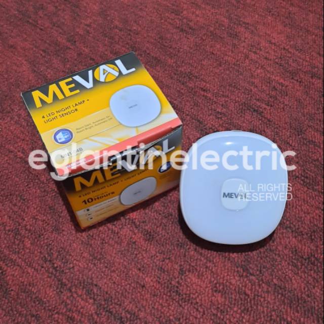 Meval lampu tidur led sensor cahaya + emergency (portable).