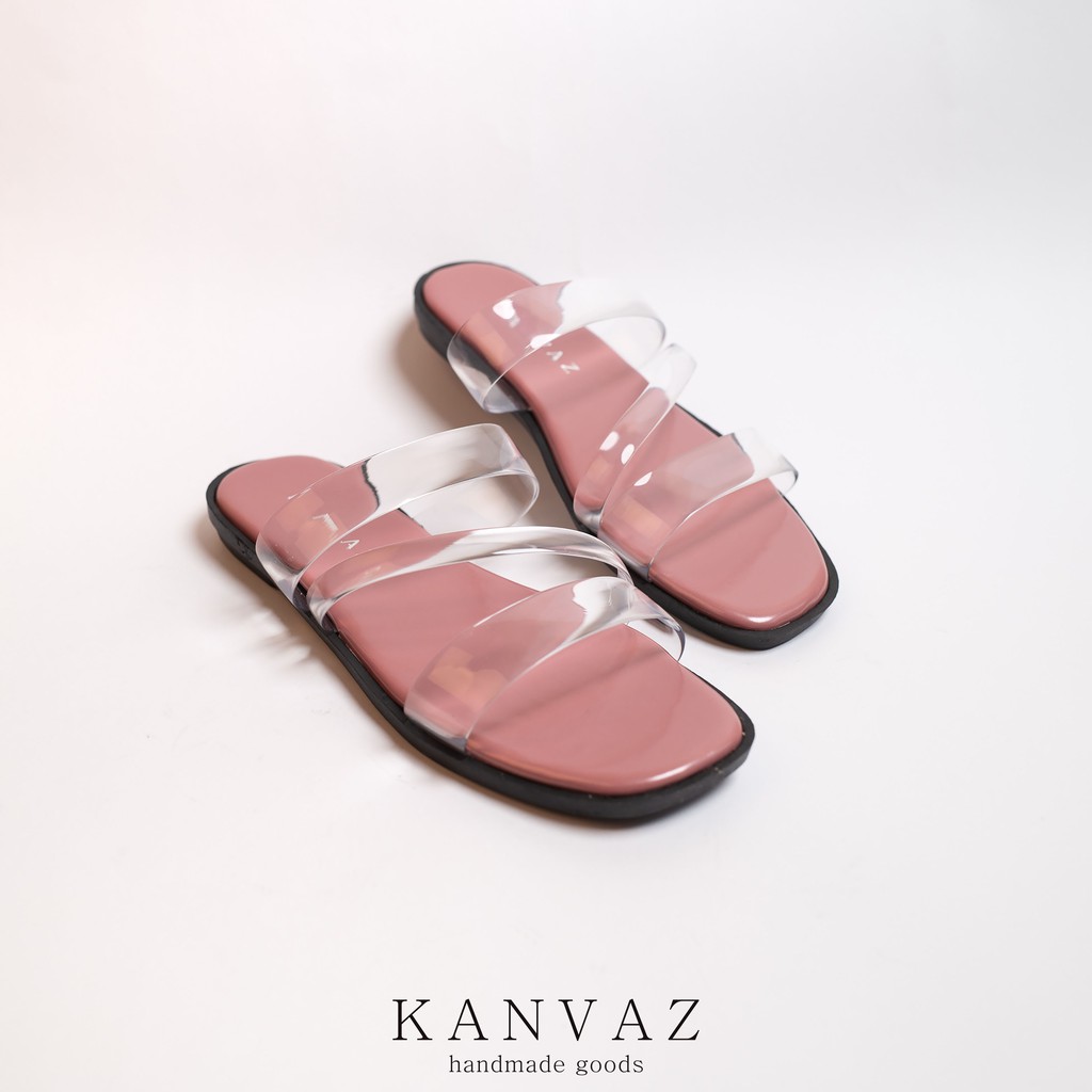 DIVA | SANDAL TEPLEK JELLY TRANSPARAN - SENDAL WANITA / Sandal Slop Cewek Murah-PINK