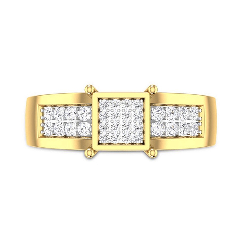 Cincin 18K Emas Asli Lapisan Emas Crystals Hadiah terbaik # 91403