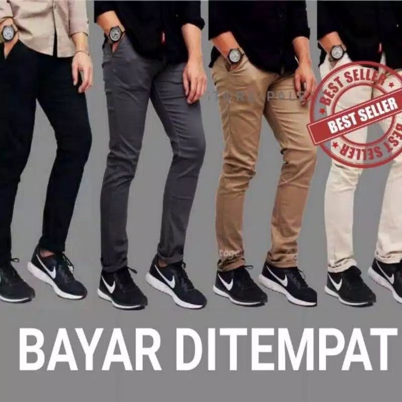 Celana Chino Pria Bahan Adem Nyaman Katun Strecth/Melar Cocok Buat Musim Dingin GAYA COWOK POLO