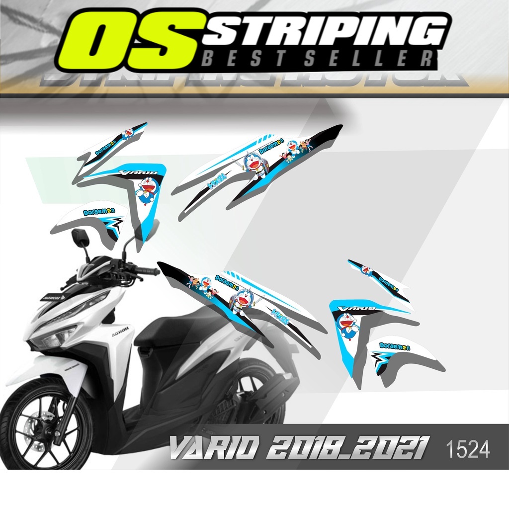 OS- 1524 Sticker Striping Motor VARIO 125 & 150 TAHUN 2018-2021 List Variasi Doraemon Setiker Stiker