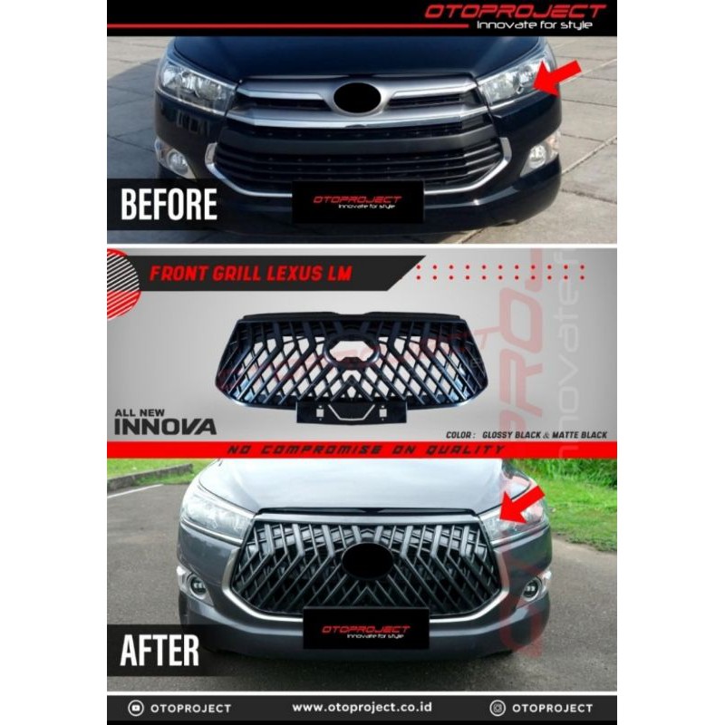 Otoproject - Front Grill A.N Innova 2016 Lexus Lm Design Glossy Black | Grill Depan Innova  2016