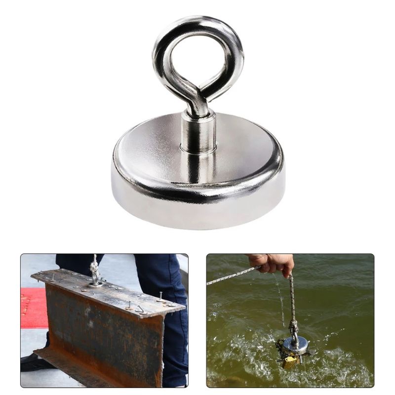 Kuat 160kg Magnet Neodymium Hook Bulat Alat Untuk Memancing Logam Di Laut Sungai