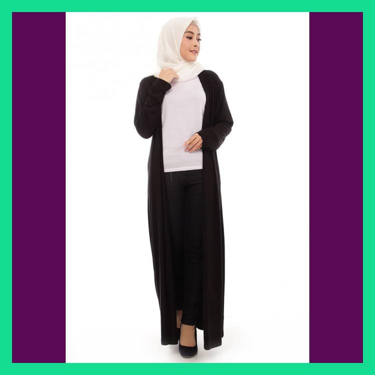 CARDIGAN PANJANG /LONG CARDIGAN/CARDIGAN HITAM/CARDIGAN SPANDEK